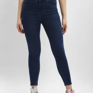 Solid Mid Blue Skinny Fit Denim Jeans