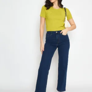 Straight Fit Dark Blue Denim Jeans