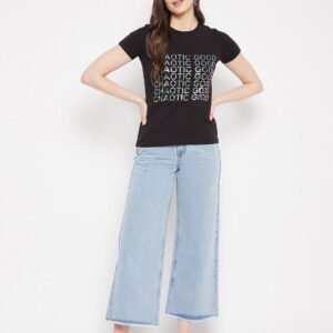 Women Blue Jean Wide Leg Jeans