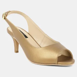 Copper Round Toe Mettalic Stiletto - clara