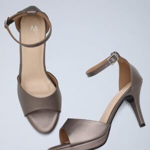 W Pewter Solid Almond Toe Stiletto - W dove
