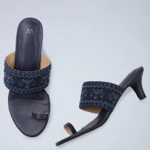 W Navy Almond Toe Kitten Heel-Wdale