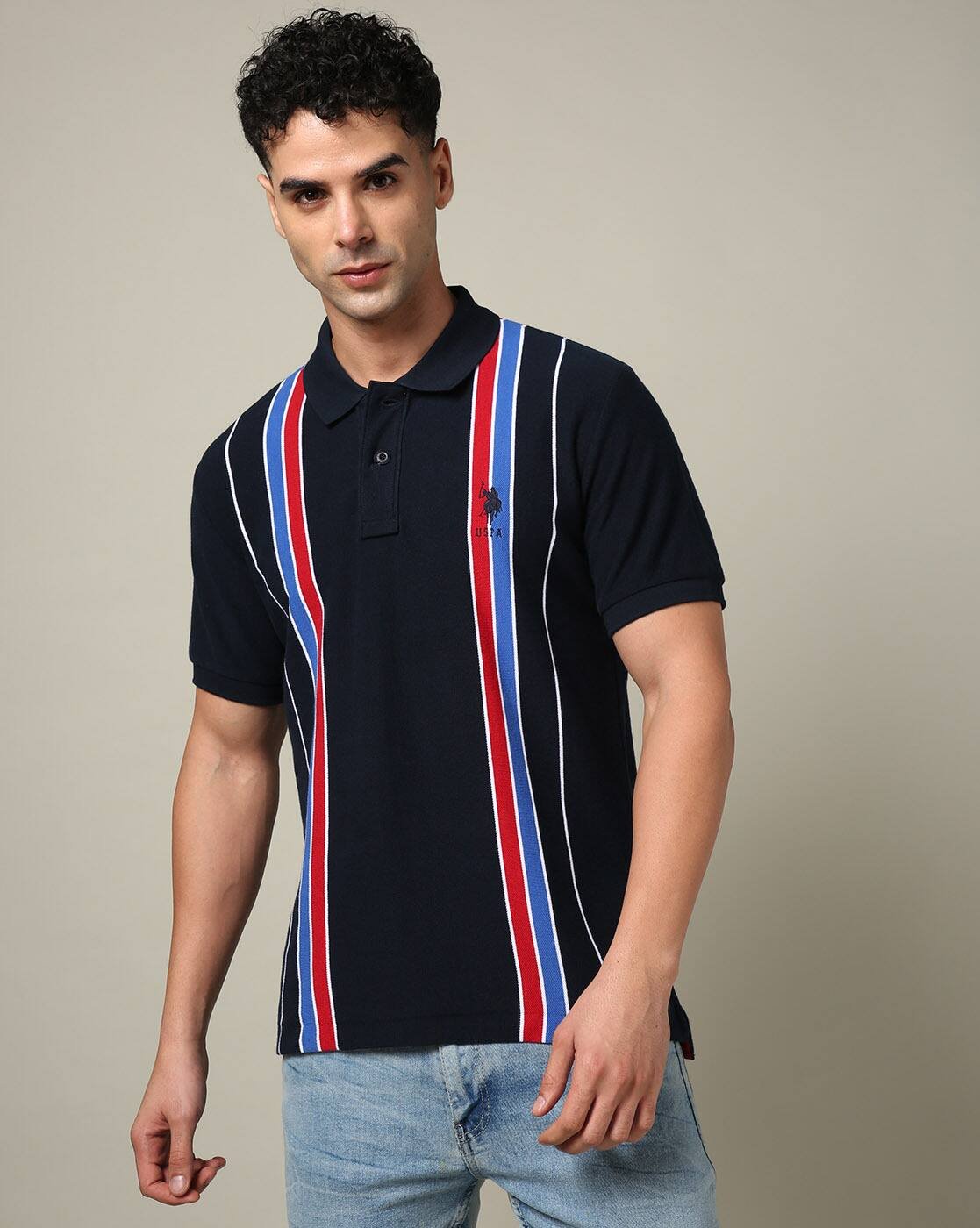 Vertical OG Stripe Pique Polo Shirt