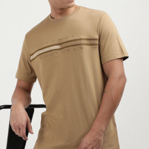Tommy Hilfiger Block Brand Print Premium Earth Brown Cotton T-shirt