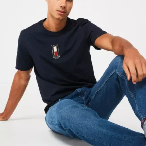 Tommy Premium Brand Embroidered OG Logo Round Neck Cotton T-shirt